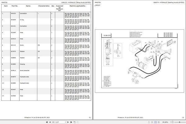 013 Manitou Forklift ME 315 48V S3 US Parts Manual 647502 1