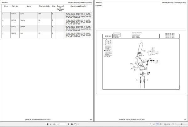 015 Manitou Forklift ME 316 48V S3 US Parts Manual 647502 1
