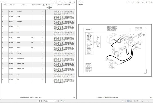 016 Manitou Forklift ME 318 48V S3 Parts Manual 647502 1