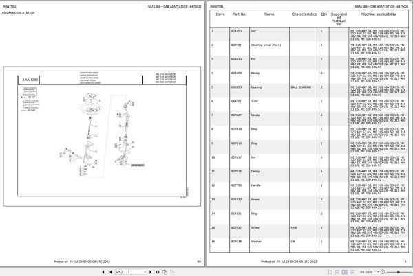 019 Manitou Forklift ME 320 48V S3 US Parts Manual 647502 1