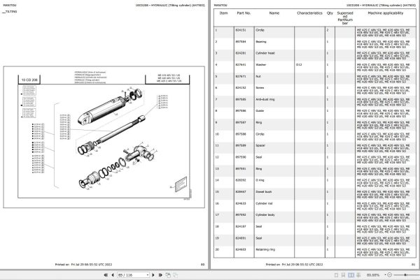 022 Manitou Forklift ME 420 48V S3 Parts Manual 647503 1