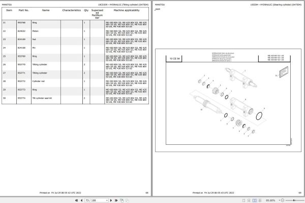 030 Manitou Forklift ME 430 80V S3 US US Parts Manual 647504 1