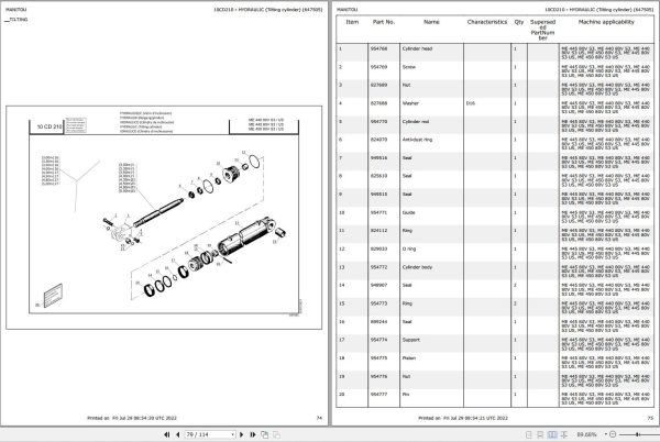 033 Manitou Forklift ME 440 80V S3 Parts Manual 647505 1