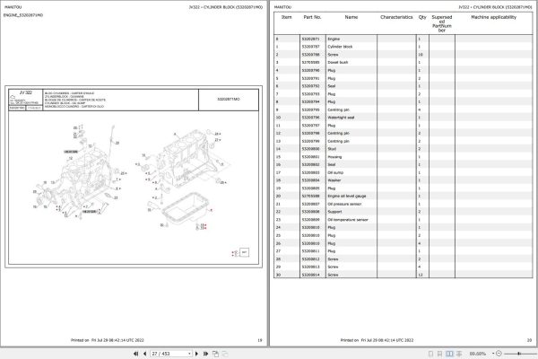 040 Manitou Forklift MI 15 MI 25 MI 30 MI 35 G G ST5 S1 Parts Manual 647853 1