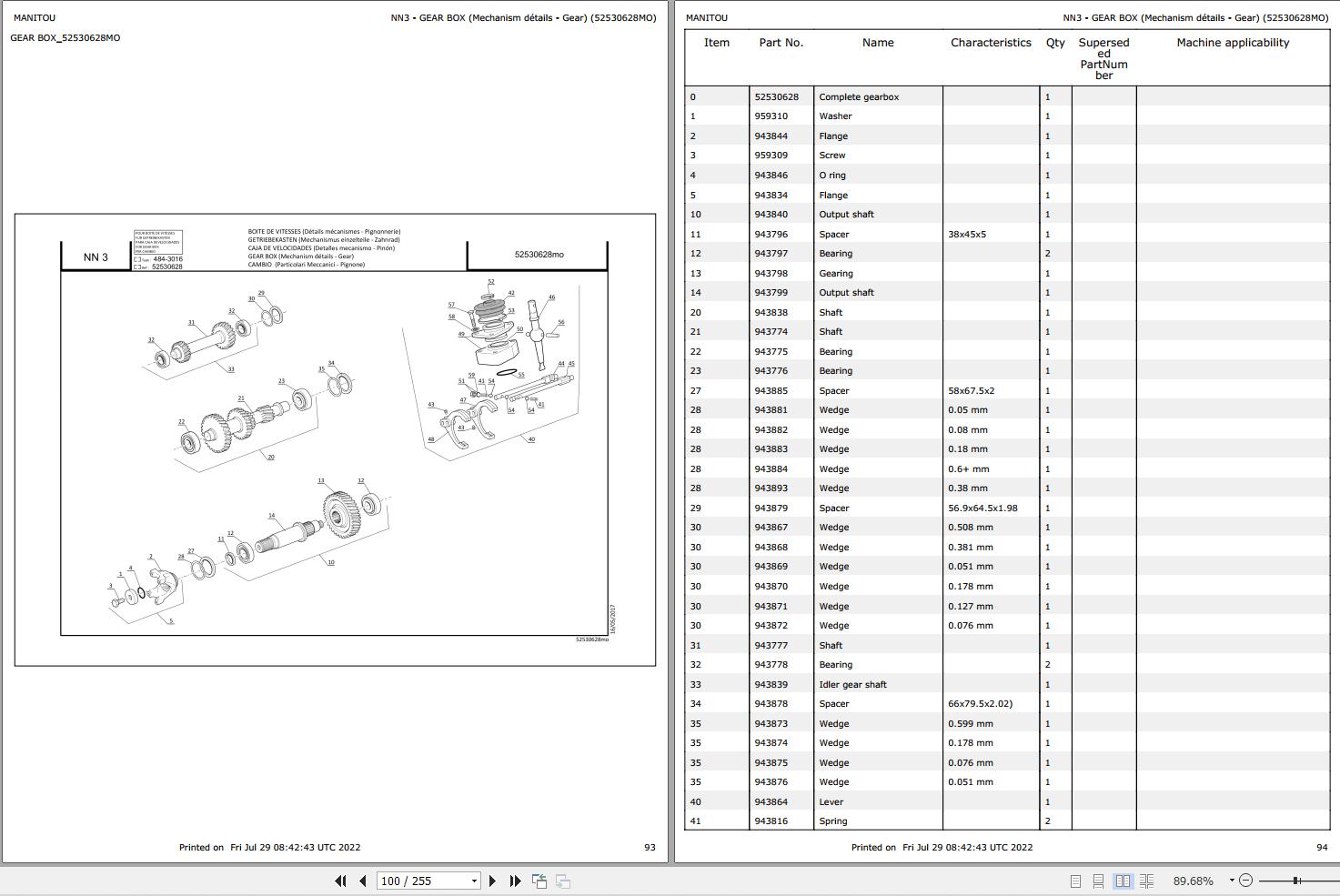 041 Manitou Forklift MI 15 18 G G ST5 S1 Parts Manual 647853