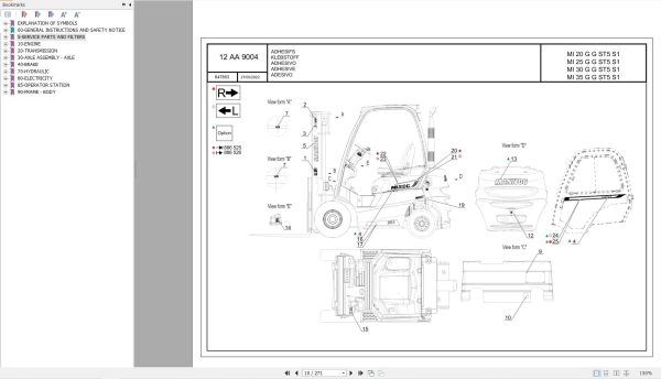 044 Manitou Forklift MI 20 G G ST5 S1 Parts Manual 647853