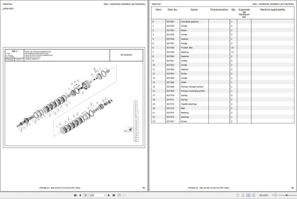 050 Manitou Forklift MI 30 D S2 E3 Parts Manual 647478 1