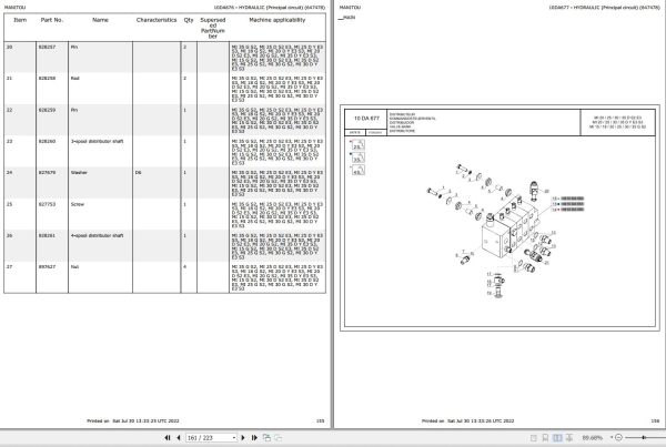 054 Manitou Forklift MI 35 D S2 E3 Parts Manual 647478 1