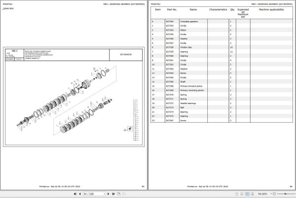 055 Manitou Forklift MI 35 D Y E3 S3 Parts Manual 647478 1