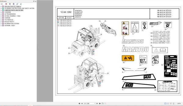 060 Manitou Forklift MI 50 G K ST5 S1 Parts Manual 52761366