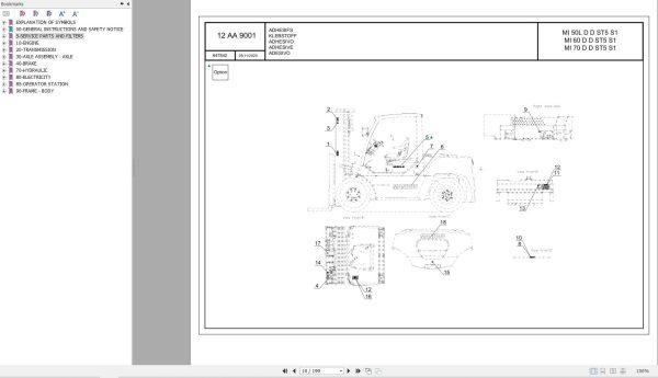061 Manitou Forklift MI 50L 60 70 D D ST5 S1 Parts Manual 647842