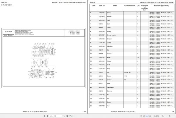 061 Manitou Forklift MI 50L 60 70 D D ST5 S1 Parts Manual 647842 1