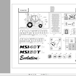 071 Manitou Forklift MSI 40T 50T Turbo Evolution S2 E3 Parts Manual 647394