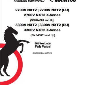080 Manitou Loader 2700V NXT2 3300V NXT2 Parts Manual 50950151G