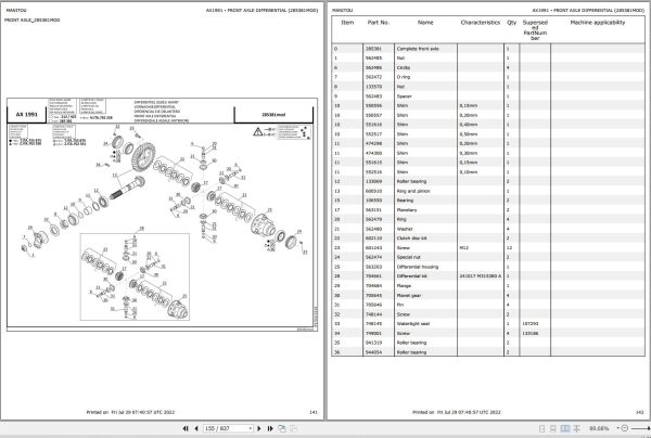 082 Manitou MT733 MT933 MT1033 EASY 75D ST5 S1 Parts Manual 647776 12AA1044 1