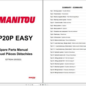 084 Manitou Pallet Truck EP20P EASY Parts Manual 52776244