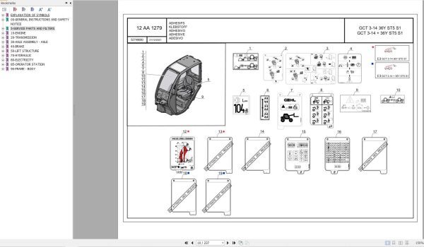 090 Manitou Telehandler GCT 3 14 36Y ST5 S1 Parts Manual 52749680