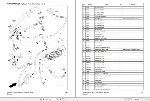 092 Manitou Telehandler MTA 12055 Series III Parts Manual 50960187A 1