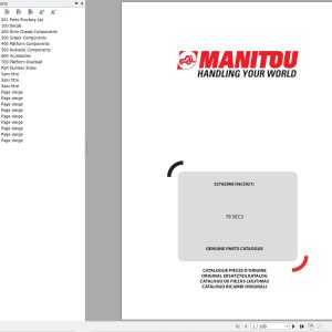 106 Manitou Work Platforms 78 SEC3 Parts Manual 52762968