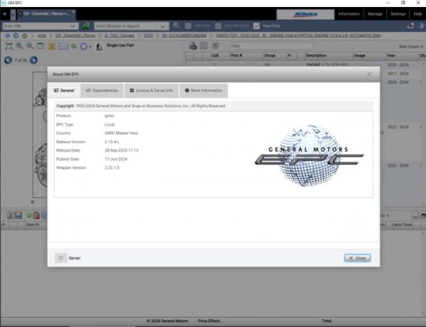 GMIO General Motors GLOBAL 07.2024 Spare Parts Catalog 6y