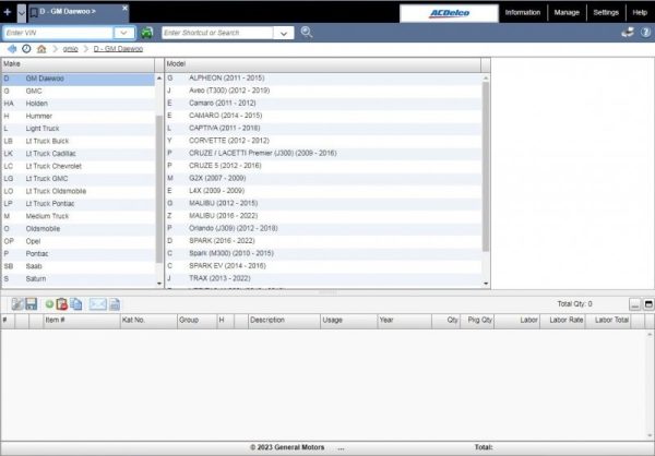GMIO General Motors GLOBAL 07.2024 Spare Parts Catalog 7