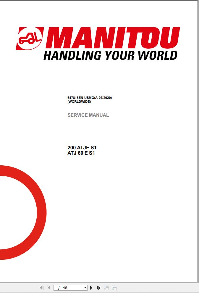 Manitou 200 ATJE S1 ATJ 60 E S1 Service Manual 647818EN USMG