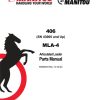 Manitou Articulated Loader 406 MLA 4 Parts Manual 50940353G