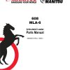 Manitou Articulated Loader 608 MLA 6 Parts Manual 50940373I