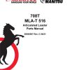 Manitou Articulated Loader 708T MLA T 516 Parts Manual 50940507C