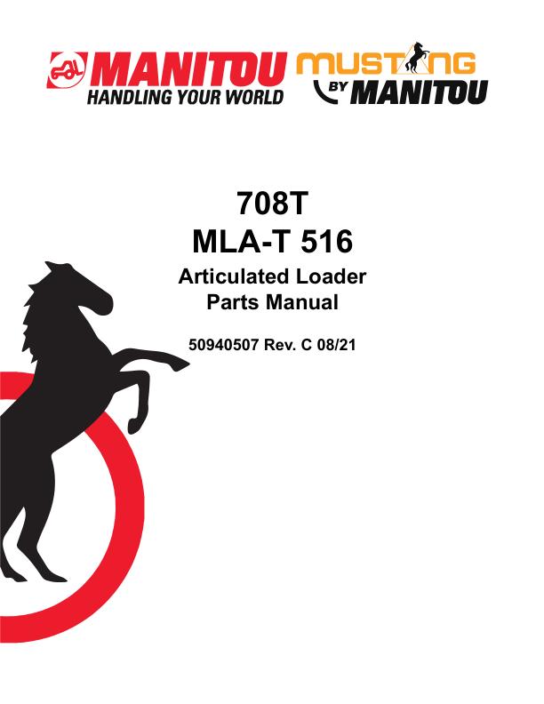 Manitou Articulated Loader 708T MLA T 516 Parts Manual 50940507C