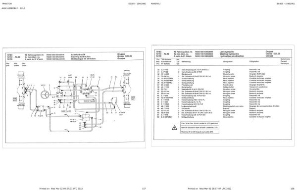 Manitou Articulated Loader AS11 Parts Manual 546296