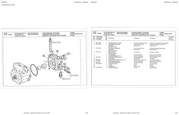 Manitou Articulated Loader AS14 Parts Manual 546296