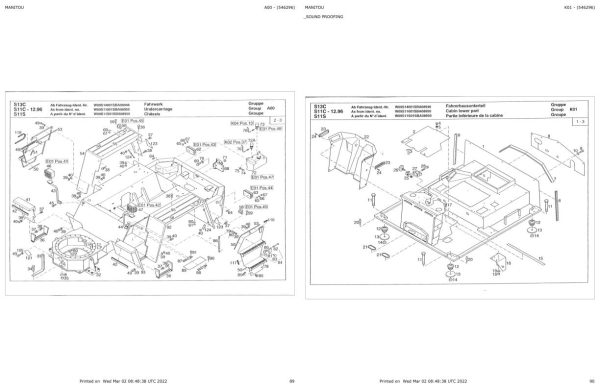 Manitou Articulated Loader AS14S Parts Manual 546296