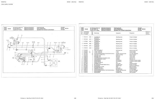 Manitou Articulated Loader JOGGER 1022K Parts Manual 581762 1