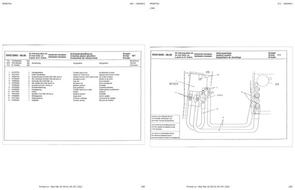 Manitou Articulated Loader JOGGER 911S Parts Manual 582481
