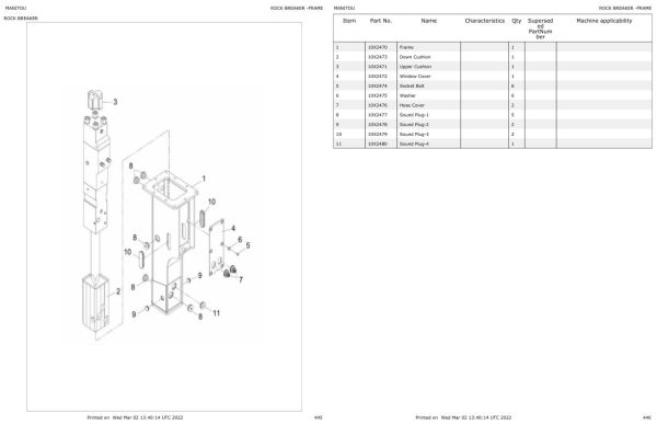 Manitou Backhoe Loader MBL X 900 Parts Catalog