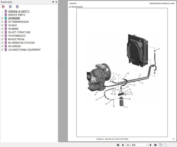Manitou Backhoe Loader TLB844 Parts Catalog 53101051A 1