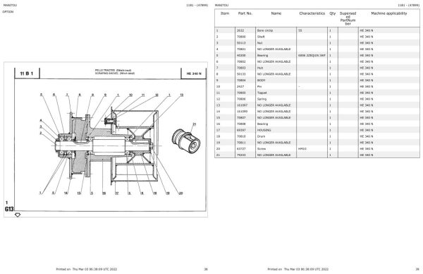 Manitou HE 340 N Parts Catalog 647899 1
