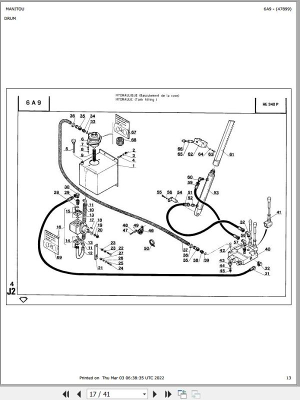 Manitou HE 340 P Parts Catalog 647899