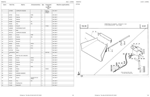 Manitou HE 340 P Parts Catalog 647899 1