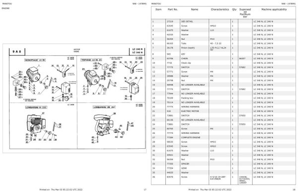 Manitou LC 240 N Parts Catalog 647899 1