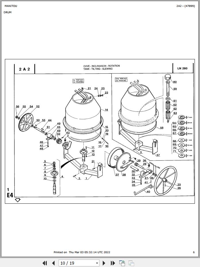 Manitou LN 280 Parts Catalog 647899