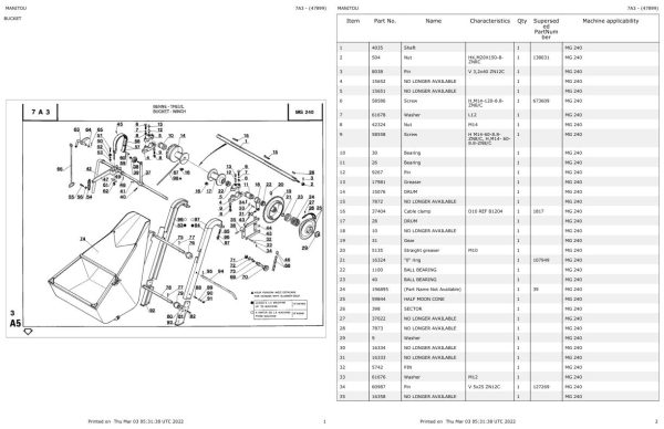 Manitou MG 240 Parts Catalog 674699 1