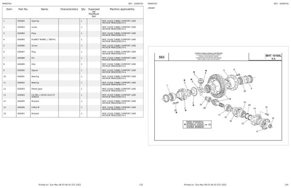 Manitou MHT 10160 TURBO COMFORT LINE MOTEUR MERCEDES N A Parts Catalog 648376 1