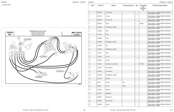 Manitou MHT 10210 L TURBO SERIE M MOTEUR MERCEDES E3 MINE Parts Catalog 648454 1