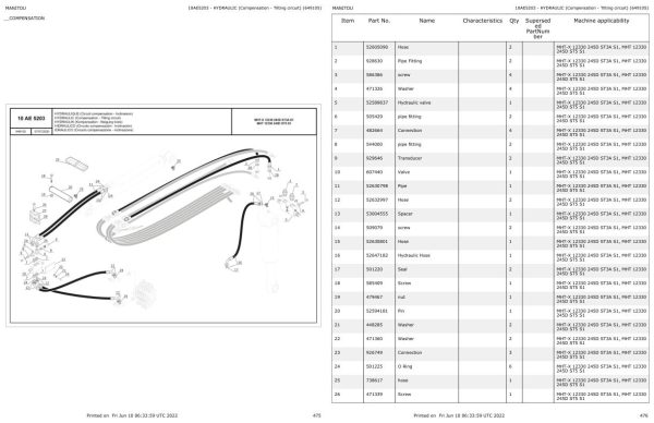 Manitou MHT 12330 245D ST5 S1 MHT X 12330 245D ST3A S1 Parts Catalog 649105 1