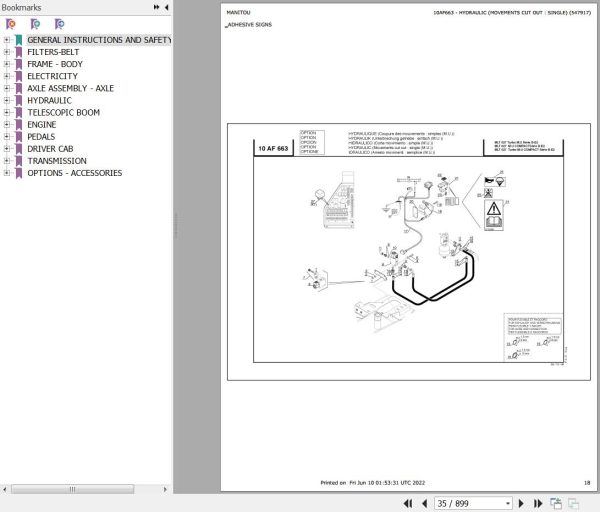 Manitou MLT 627 TURBO MONO ULTRA COMPACT SB E2 Parts Catalog 547884