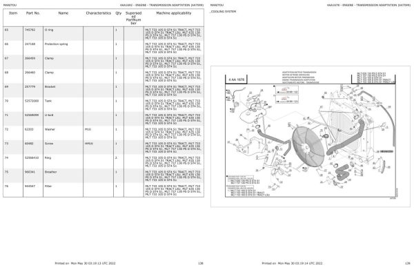 Manitou MLT 635 to MLT 733 105 D ST4 S1 TRACT LSU Parts Catalog 647599 1