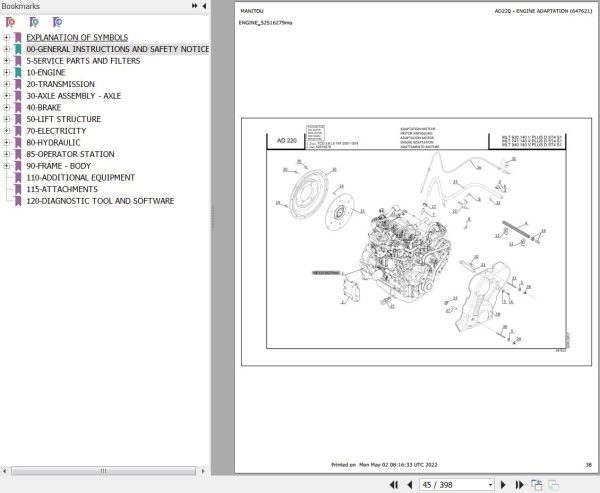 Manitou MLT 635 to MLT 940 140 V PLUS D ST4 S1 Parts Catalog 647621