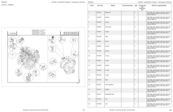 Manitou MLT 635 to MLT 940 140 V PLUS D ST4 S1 Parts Catalog 647621 1